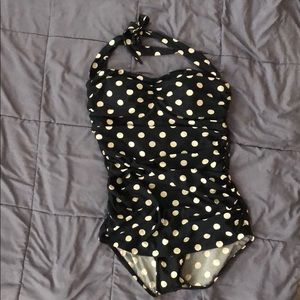 Esther Williams polka dot halter one piece size 16